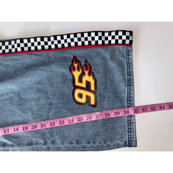 Disney Pixar Cars Race RUST-EZE Icons Wide Leg Jeans Sz 11 Hot Topic Lightening - Picture 13 of 16